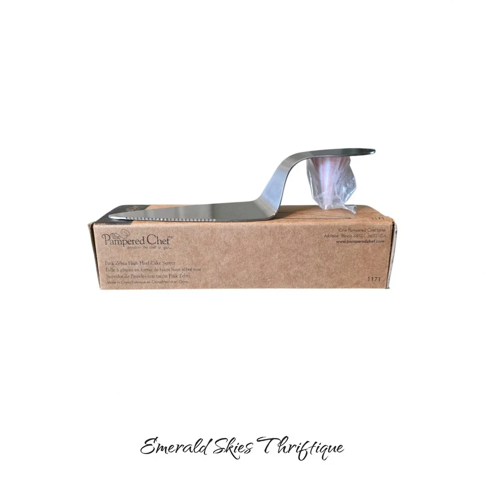 Pampered Chef Pink Zebra High Heel Cake/Pie Slice Stainless Steel Pink 1171